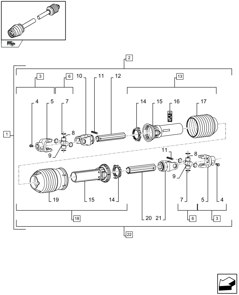 Схема запчастей Case IH LBX322S - (01.05A[01]) - POWER TAKE-OFF, REAR (01) - POWER TAKE OFF
