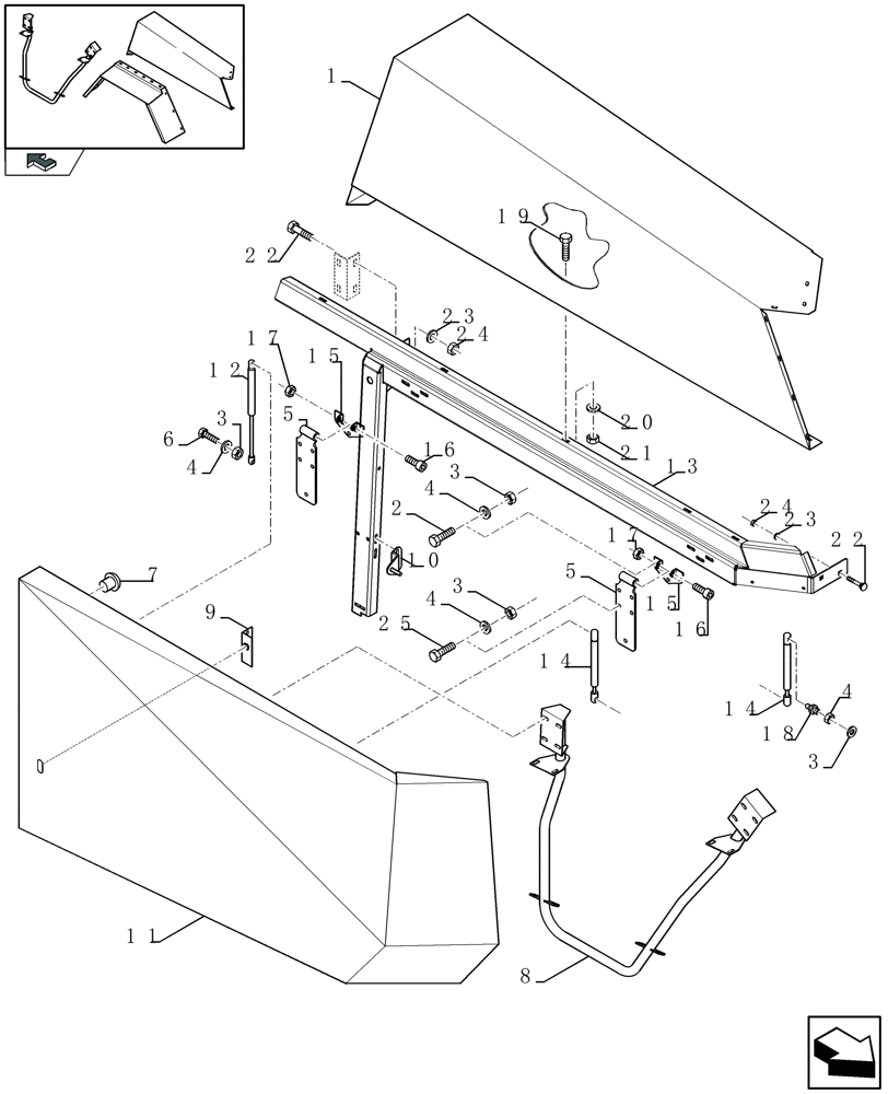 Схема запчастей Case IH LBX332P - (08.006[01]) - PROTECTIONS, RH (08) - SHEET METAL/DECALS