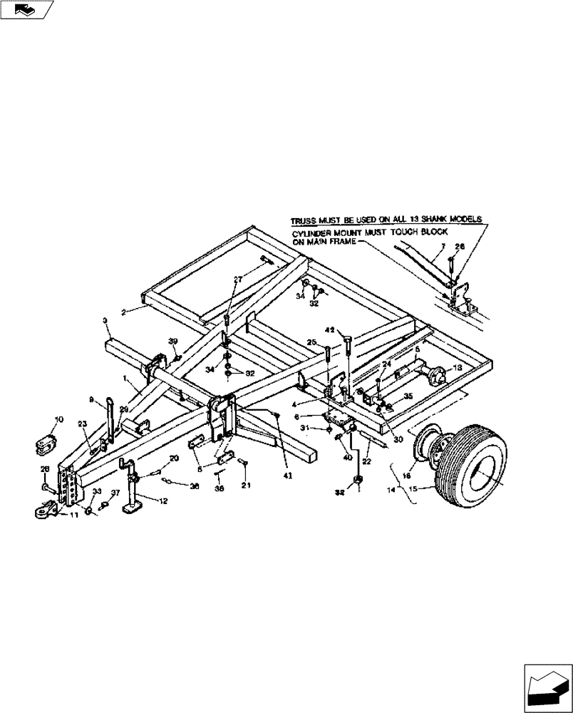 Схема запчастей Case IH COULTER - (39.100.01) - MAIN FRAME - 1998 (39) - FRAMES AND BALLASTING