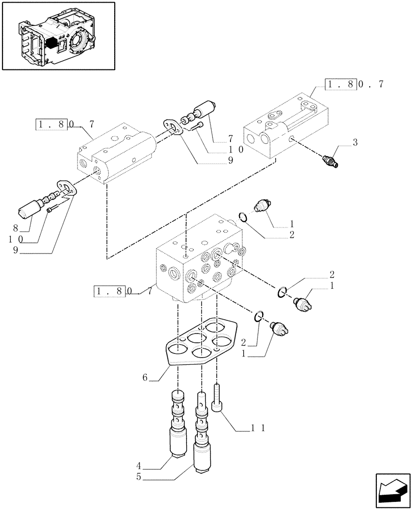 Схема запчастей Case IH MAXXUM 110 - (1.75.0[12]) - SENSOR, SWITCHES AND SOLENOID VALVES FOR PTO CLUTCH CONTROL VALVE (06) - ELECTRICAL SYSTEMS