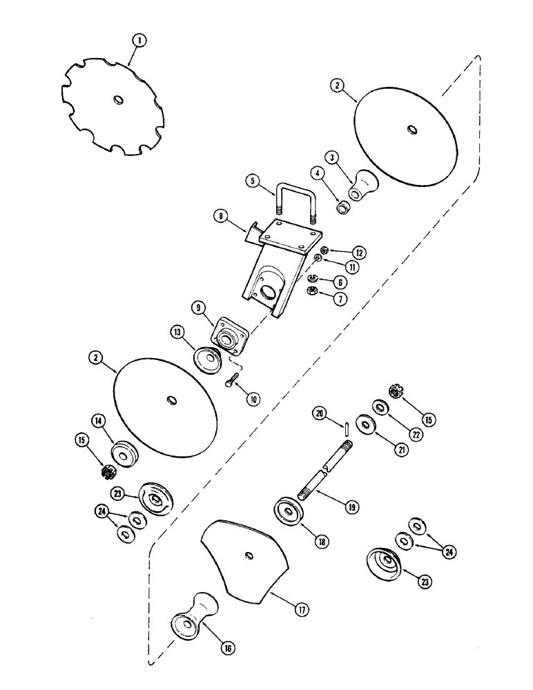 Схема запчастей Case IH DOT 17 - (40) - LEFT REAR GANG MODEL 17-13 