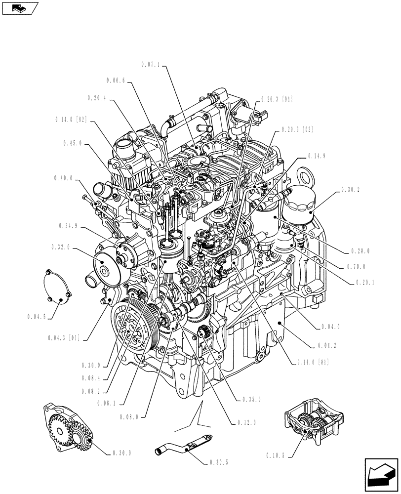 Схема запчастей Case IH F5AE5484B A001 - (0.02.0[01]) - PICTORIAL INDEX - ENGINE (10) - ENGINE