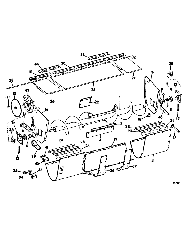 Схема запчастей Case IH 763 - (N-08) - AUGER, DOORS, AND SHIELDS (58) - ATTACHMENTS/HEADERS
