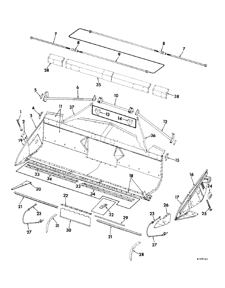 Схема запчастей Case IH 503 - (017) - PLATFORM, NOT FOR USE WITH 16-FT RICE, 24 IN. O.D. AUGER (58) - ATTACHMENTS/HEADERS