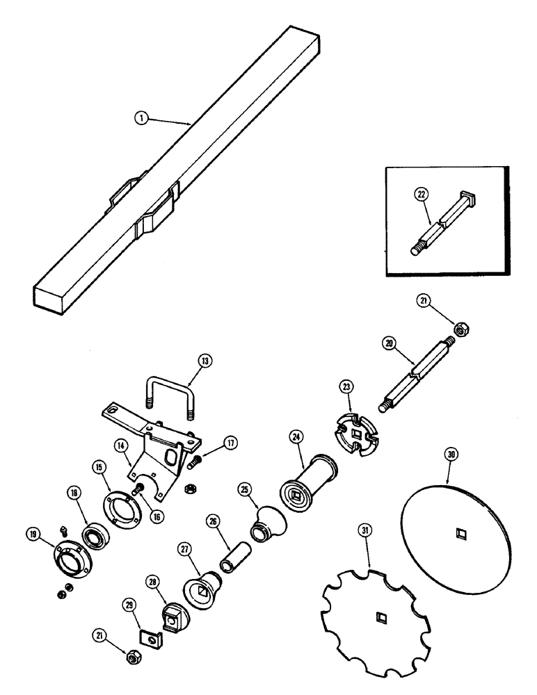 Схема запчастей Case IH F21 - (016) - FRONT RIGHT GANG, 7 INCH SPACING, F21, F21-7-144 & 158 