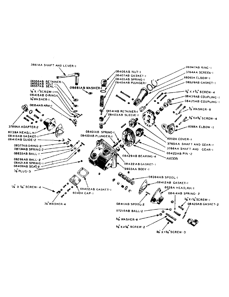 Схема запчастей Case IH DV-SERIES - (152) - HYDRAULIC CONTROL UNIT, VALVE AND PUMP, HYDRAULIC VALVE, D, DC, DO (08) - HYDRAULICS