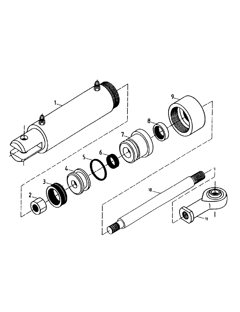 Схема запчастей Case IH 7000 - (B02-03) - HYDRAULIC CYLINDER, SIDETRIM KNIVES Hydraulic Components & Circuits