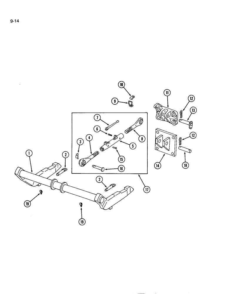 Схема запчастей Case IH 146 - (9-14) - TWO POINT FAST HITCH 