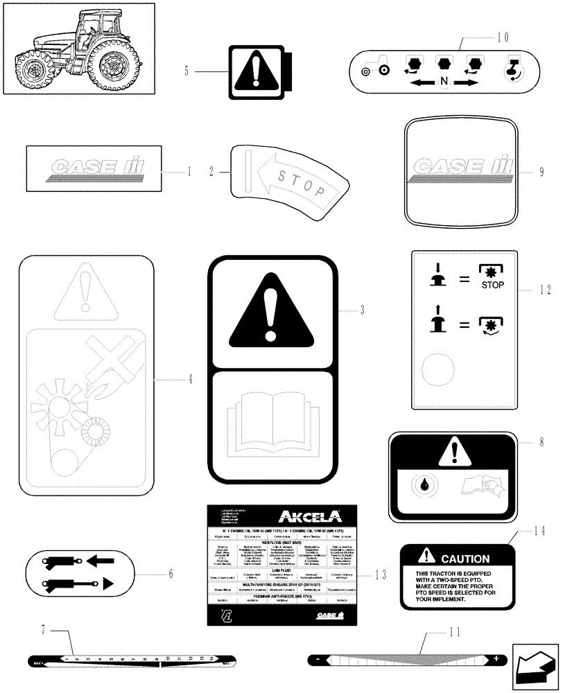 Схема запчастей Case IH JX1100U - (1.98.0[01]) - DECALS (13) - DECALS