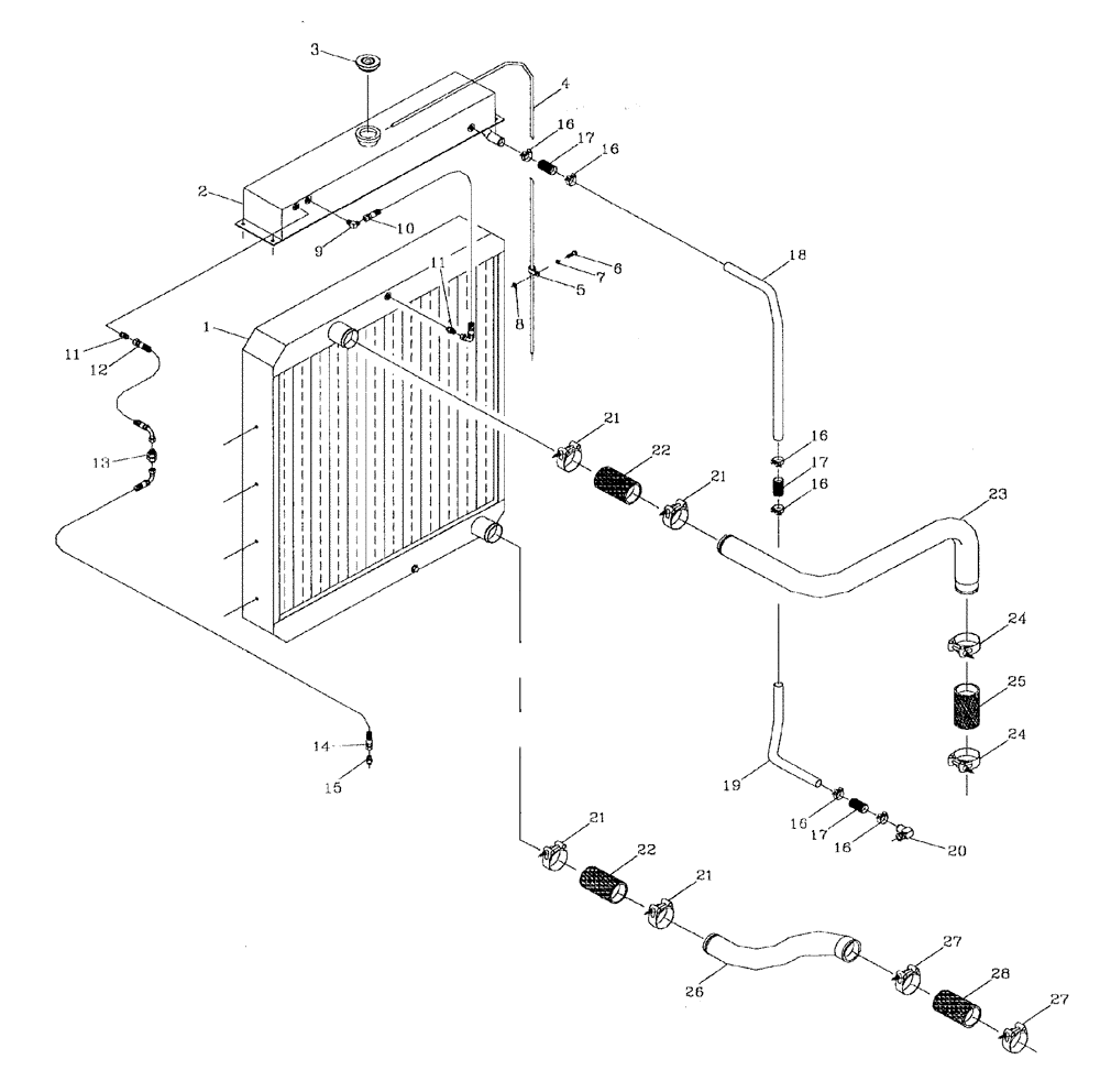 Схема запчастей Case IH 7700 - (C02[03]) - WATER RADIATOR Engine & Engine Attachments