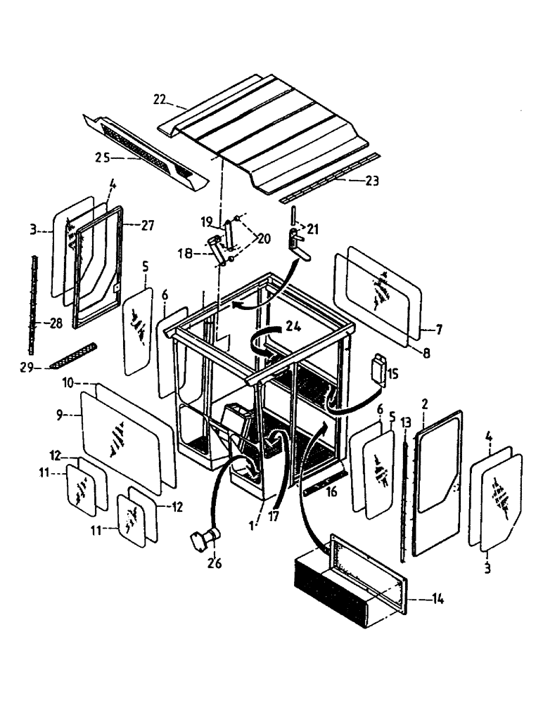 Схема запчастей Case IH 7700 - (A04-01) - MAINFRAME, CABIN (Jul 16 2004 11:35:00.0010 PM) Mainframe & Functioning Components
