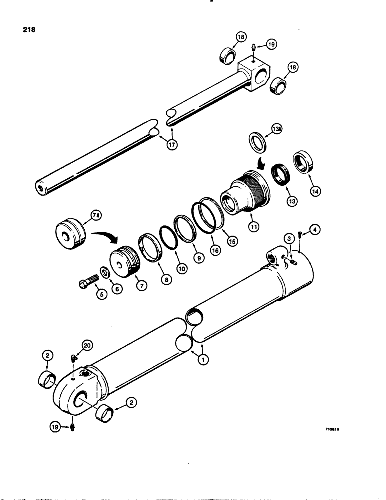 Схема запчастей Case IH 1845S - (218) - G100295 AND G34917 LOADER LIFT CYLINDER (35) - HYDRAULIC SYSTEMS
