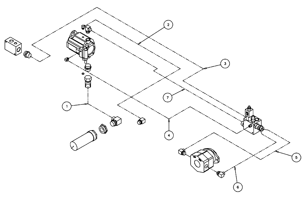 Схема запчастей Case IH FLX610 - (04-008) - HYDRAULIC HOSES GROUP, 4 WHEELER Hydraulic Plumbing