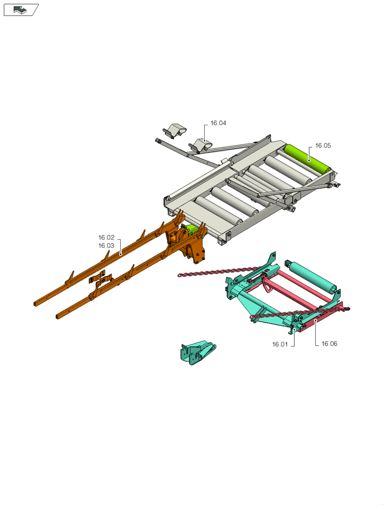 Схема запчастей Case IH LB333S - (16.00[01]) - PICTORIAL OVERVIEW 1/1 - BALE EJECTOR (16) - BALE EJECTOR
