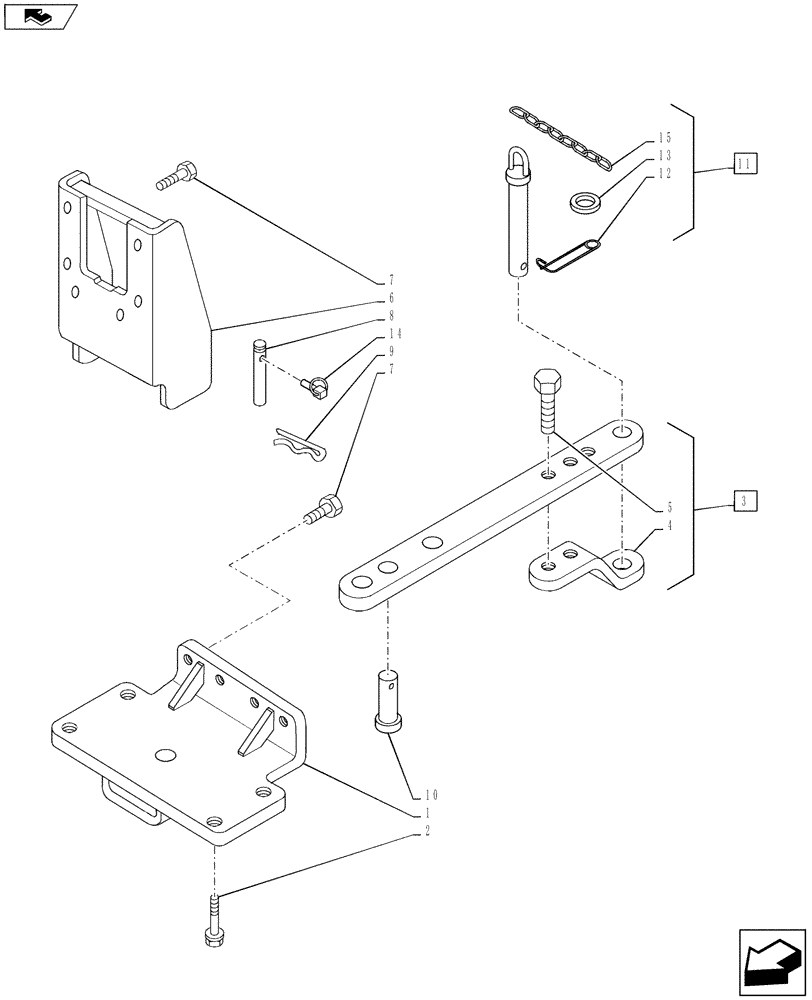 Схема запчастей Case IH PUMA 145 - (37.100.02) - VAR - 330937 - INDEPENDENT SWINGING DRAWBAR WITH CLEVIS (37) - HITCHES, DRAWBARS & IMPLEMENT COUPLINGS