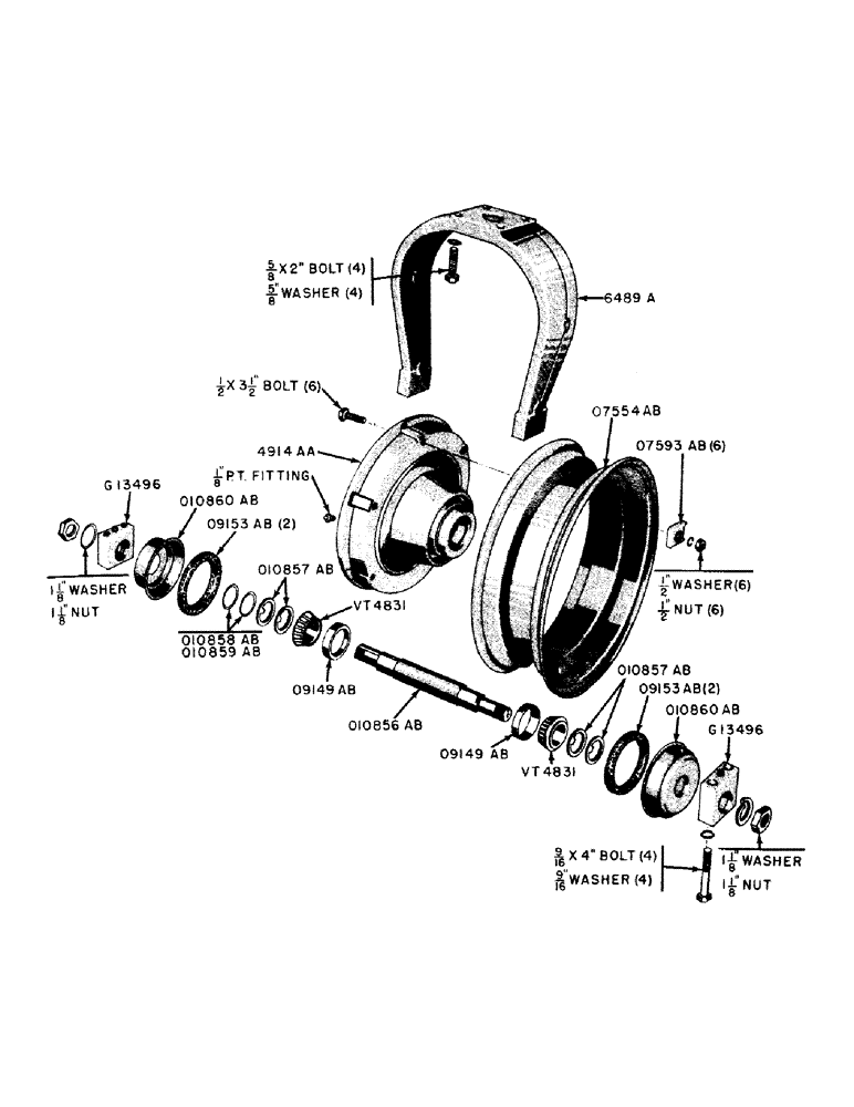 Схема запчастей Case IH 500B-SERIES - (083) - SINGLE FRONT WHEEL AND FORK (06) - POWER TRAIN