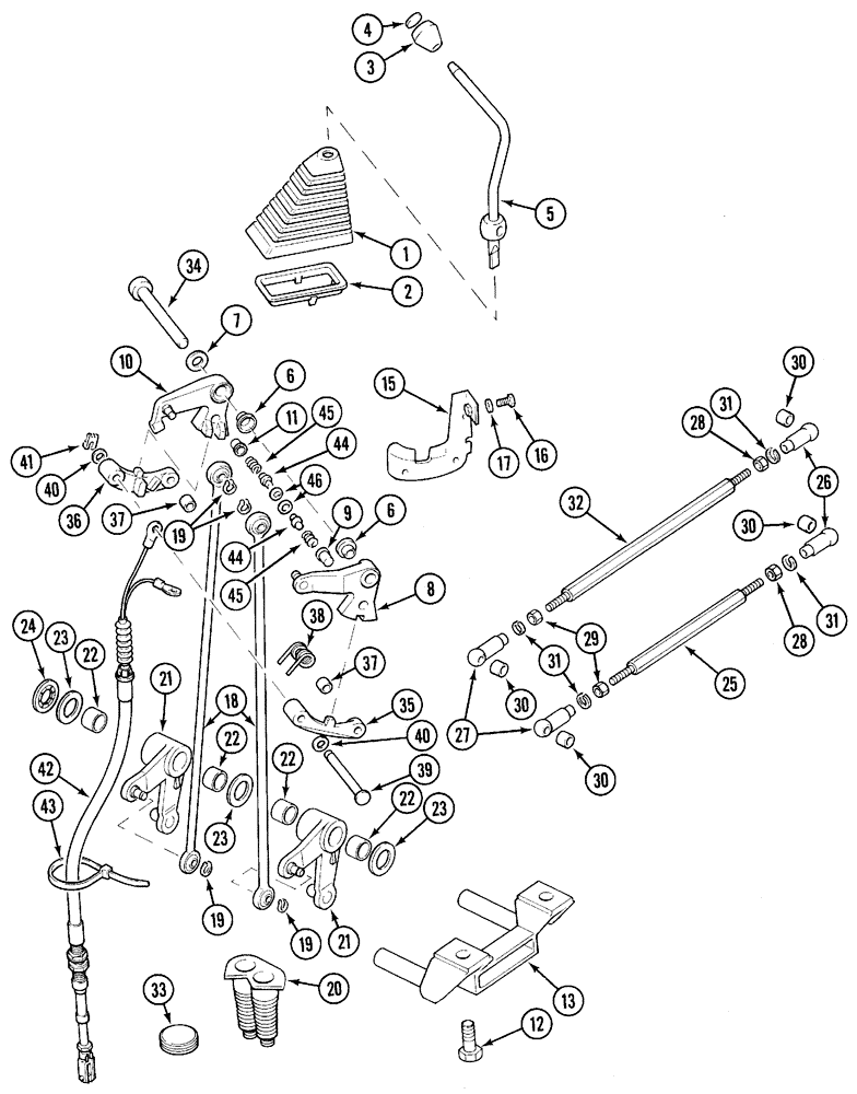 Схема запчастей Case IH 5230 - (6-040) - TRANSMISSION, GEAR SHIFT CONTROLS (06) - POWER TRAIN