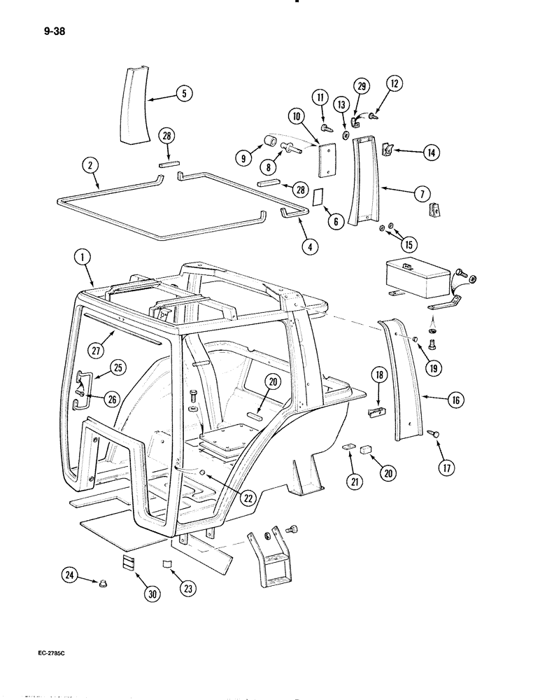 Схема запчастей Case IH 595 - (9-038) - CAB, FRAME (09) - CHASSIS/ATTACHMENTS