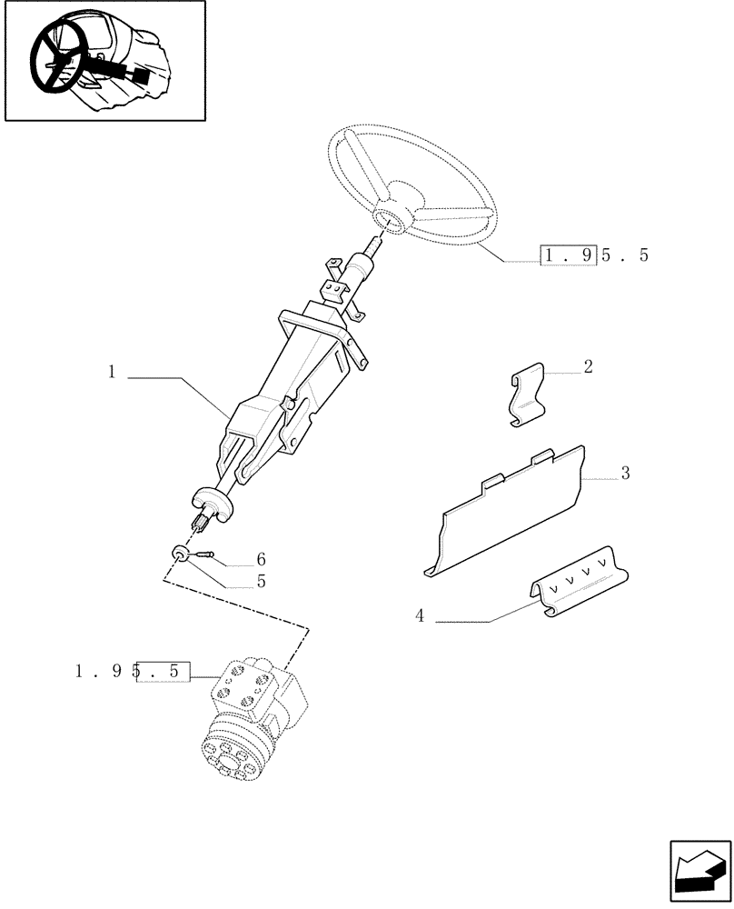 Схема запчастей Case IH JX100U - (1.95.5/04) - (VAR.637) STEERING WHEEL WITH DOUBLE ADJUSTMENT (ISO STANDARDS) (10) - OPERATORS PLATFORM/CAB