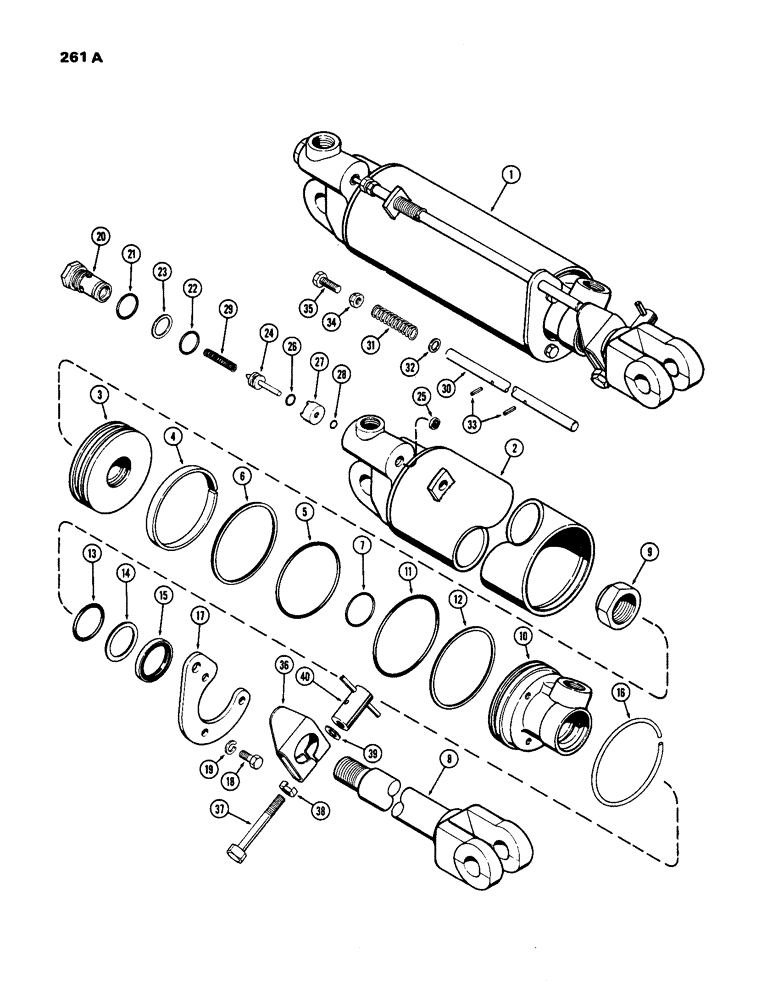 Схема запчастей Case IH 770 - (261A) - 4" X 8" REMOTE HYDRAULIC CYLINDER, WITH HYDRAULIC LIMIT STOP (08) - HYDRAULICS