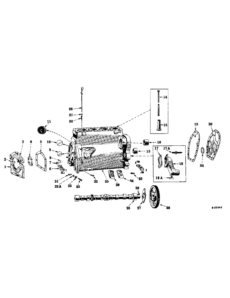 Схема запчастей Case IH SUPER AV-1 - (012) - ENGINE, CRANKCASE, FRONT COVER, CAMSHAFT AND RELATED PARTS (01) - ENGINE