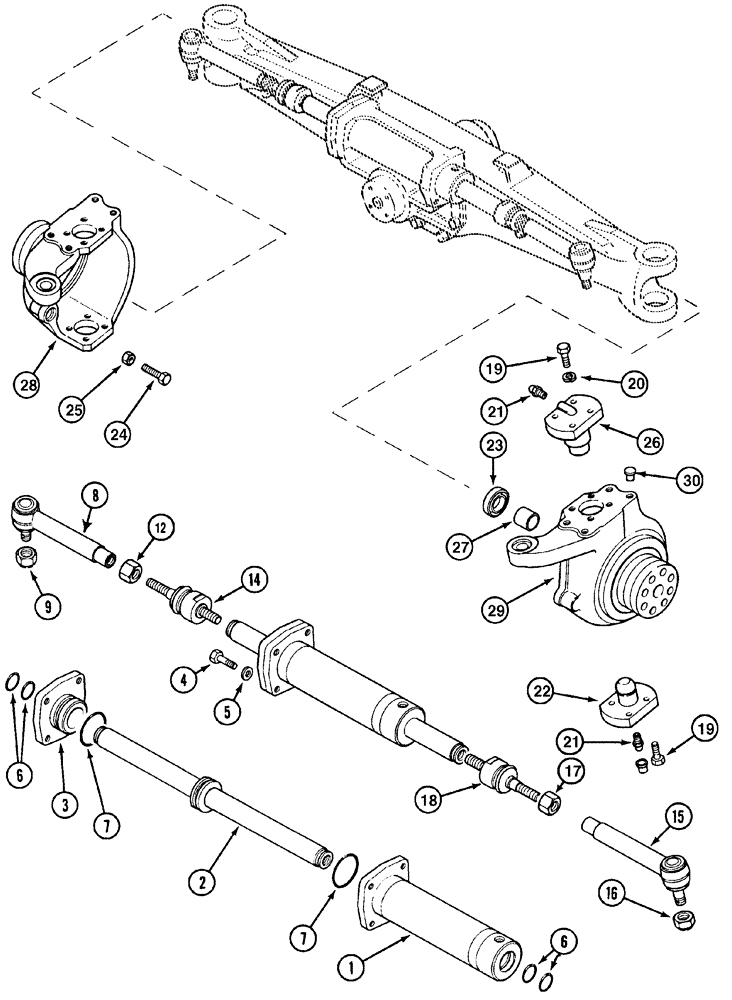 Схема запчастей Case IH CX50 - (05-11) - STEERING CYLINDER (05) - STEERING