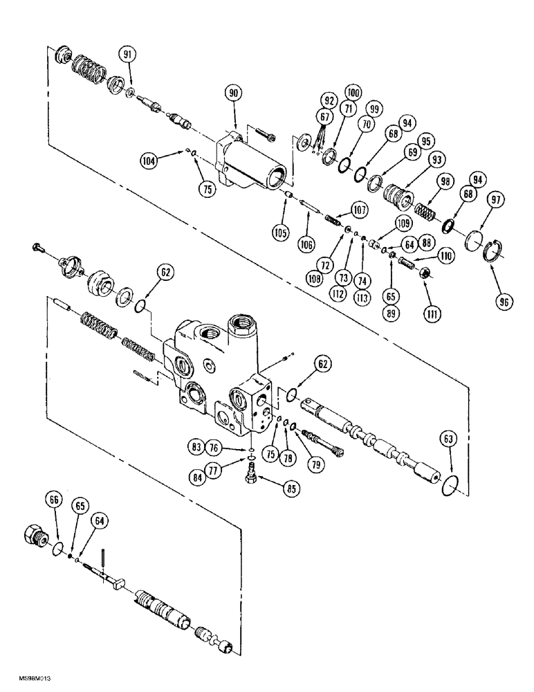 Схема запчастей Case IH 9370 QUADTRAC - (8-054) - HYDRAULIC REMOTE VALVE SECTION, SECOND SECTION WITH B PORT LOAD LOCK AND FLOAT (CONTD) (08) - HYDRAULICS