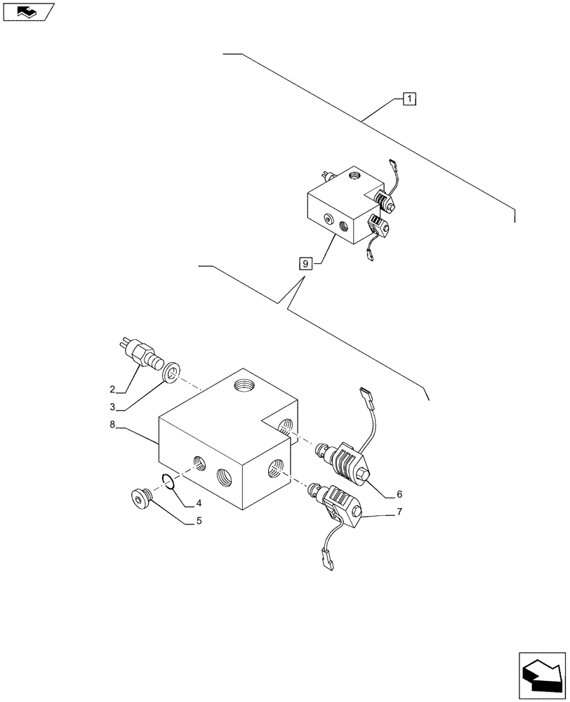 Схема запчастей Case IH PUMA 200 - (88.033.03[04]) - DIA KIT - HYDRAULIC TRAILER BRAKE (ITALY) - MANIFOLD - BREAKDOWN (88) - ACCESSORIES