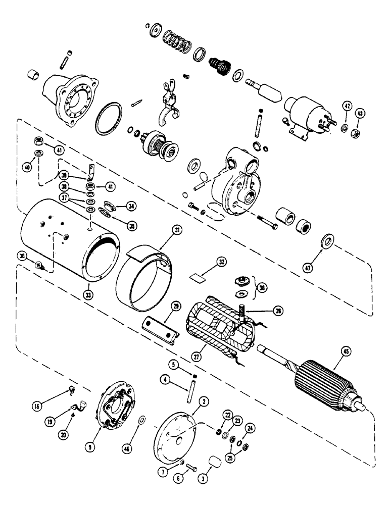 Схема запчастей Case IH 1175 - (064) - A59217 STARTER, USED PRIOR TO TRACTOR SERIAL NUMBER 8696753 (04) - ELECTRICAL SYSTEMS
