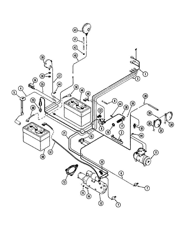 Схема запчастей Case IH 930-SERIES - (057A) - MAIN WIRING, (401) DIESEL ENGINE, USED WITHOUT CAB (04) - ELECTRICAL SYSTEMS