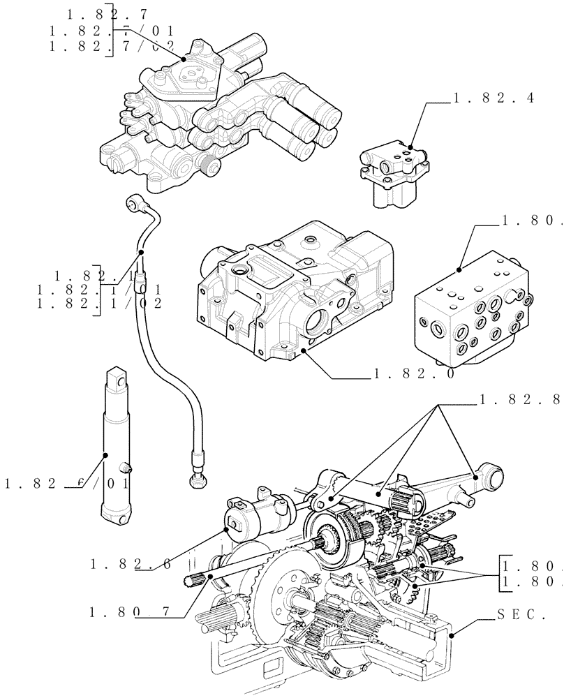 Схема запчастей Case IH MAXXUM 130 - (1.80.0) - SEC. 07 - HYDRAULIC SYSTEM (07) - HYDRAULIC SYSTEM