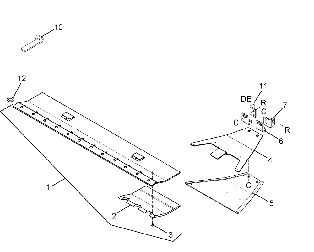Схема запчастей Case IH 2052 - (09-33) - CUTTERBAR POLY AND INNER SHOES - BSN CCC0014710 (03) - CHASSIS/MOUNTED EQUIPMENT