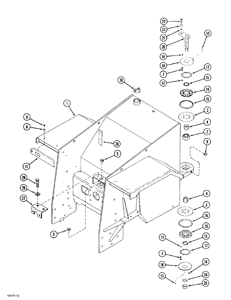 Схема запчастей Case IH 9390 - (9-028) - REAR FRAME (09) - CHASSIS/ATTACHMENTS