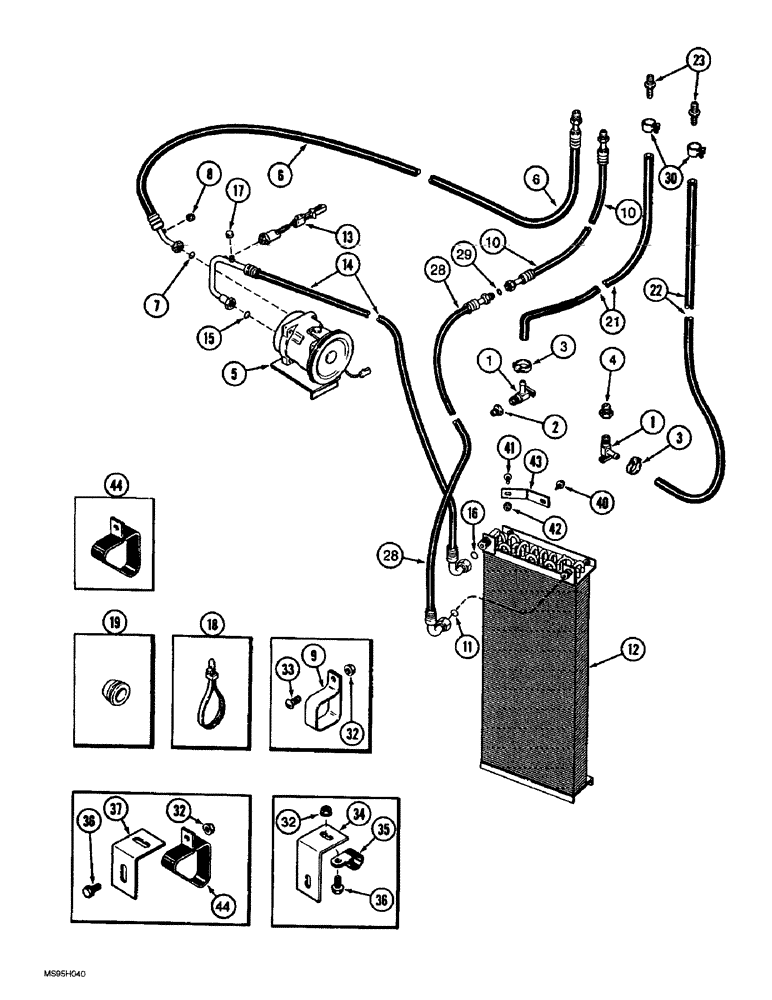 Схема запчастей Case IH 1688 - (9G-40) - HEATER AND AIR CONDITIONING SYSTEM, CHASSIS CONNECTIONS (10) - CAB & AIR CONDITIONING