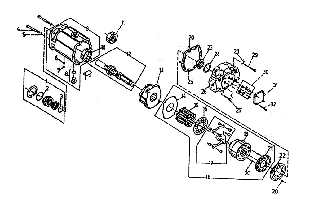 Схема запчастей Case IH 7000 - (B02-95) - HYDRAULIC MOTOR, (HORIZONTAL ARM VARIABLE EXTRACTOR) Hydraulic Components & Circuits