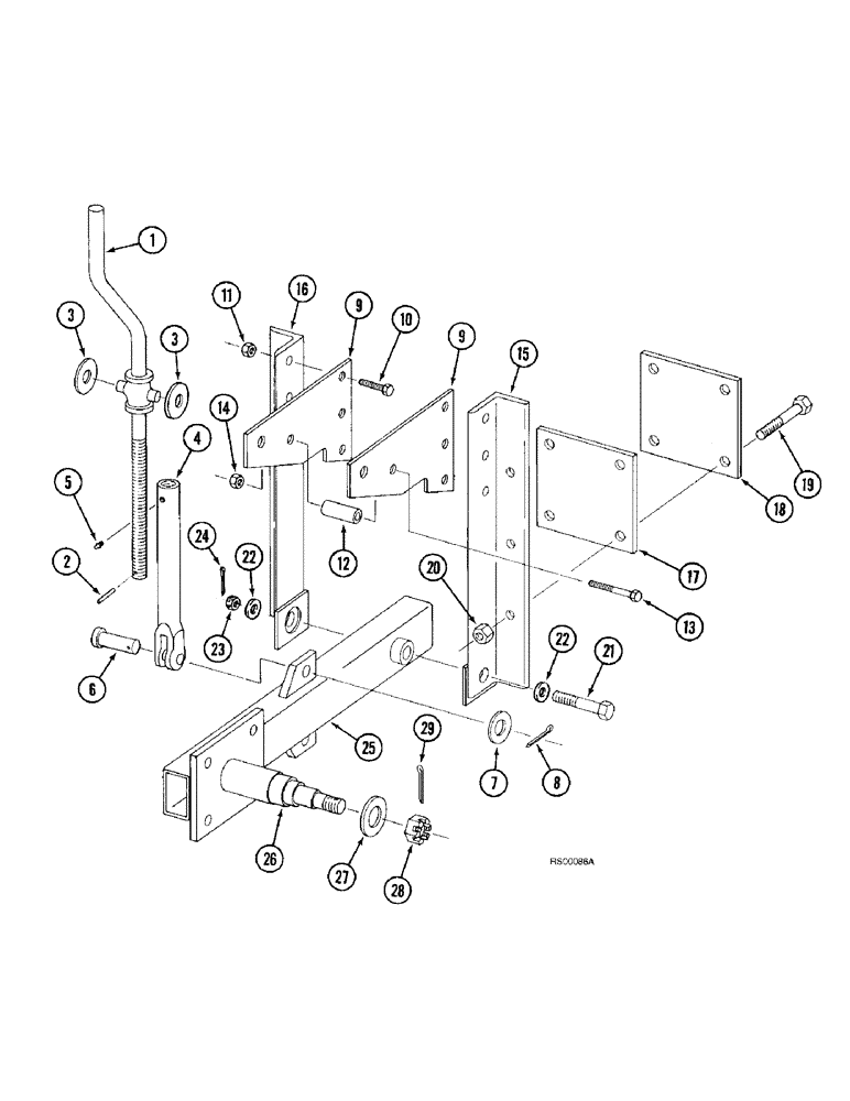 Схема запчастей Case IH 5800 - (9-58) - GAUGE WHEEL - CRANK ADJUSTABLE (09) - CHASSIS/ATTACHMENTS