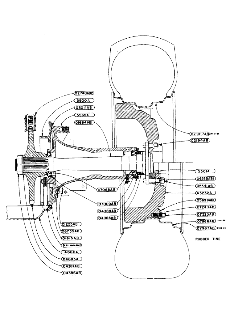 Схема запчастей Case IH D-SERIES - (079) - REAR AXLE ASSEMBLY, FOR "D" - "DO" TRACTORS (06) - POWER TRAIN