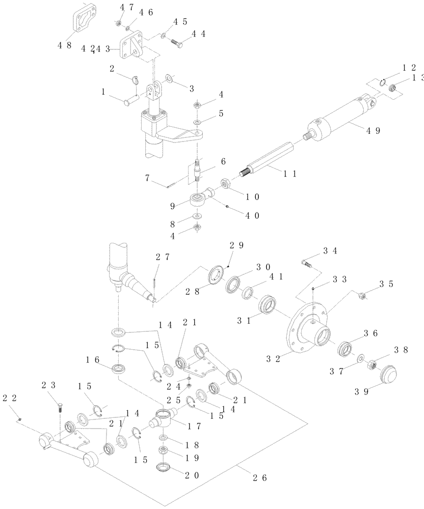 Схема запчастей Case IH A7000 - (A09.01[01]) - Steering and Front Suspension (04) - STEERING