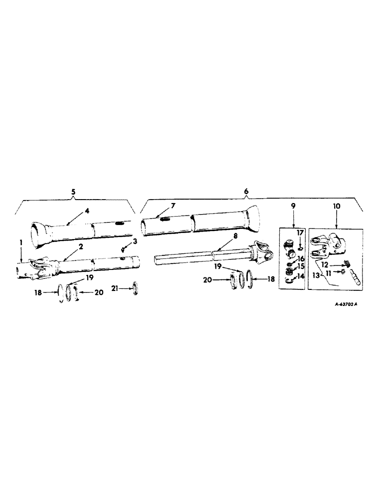 Схема запчастей Case IH 120 - (D-17) - POWER DRIVE ATTACHMENT, 1962, DOUBLE UNIVERSAL JOINTS 