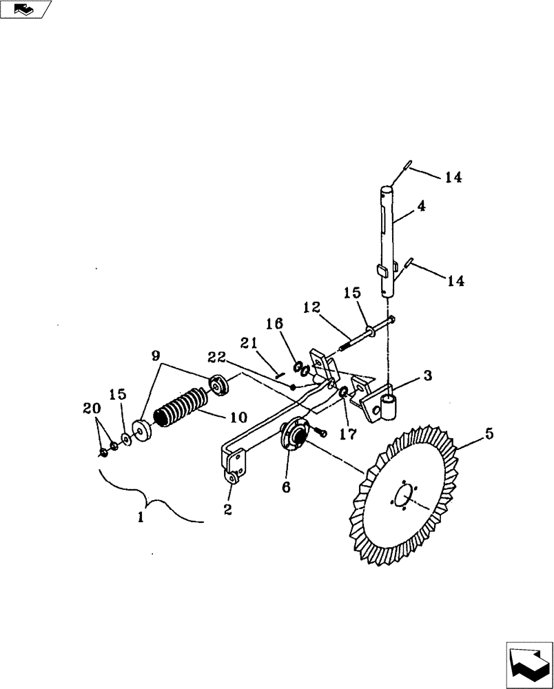 Схема запчастей Case IH FERTILIZER - (75.200.06) - LIQUID 20" COLTER (75) - SOIL PREPARATION