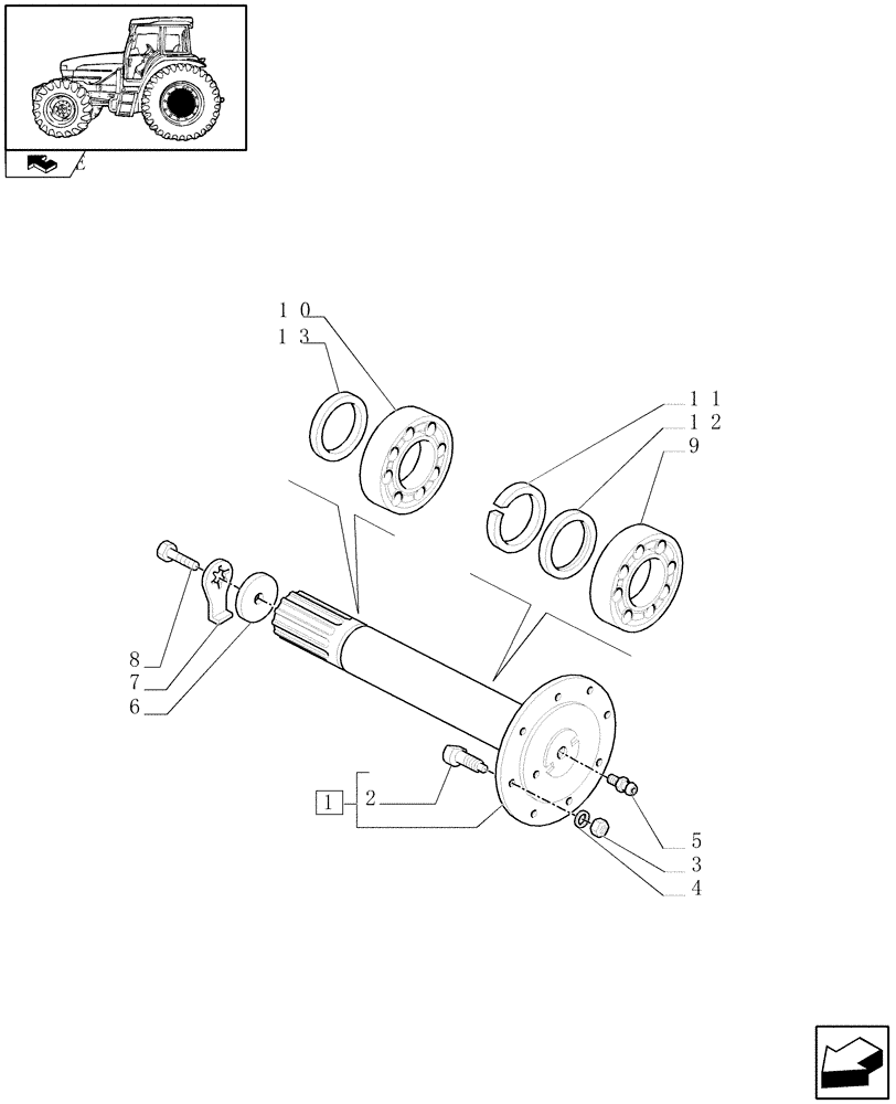 Схема запчастей Case IH FARMALL 95U - (1.48.1[03]) - FINAL DRIVE, GEARS AND SHAFTS (05) - REAR AXLE