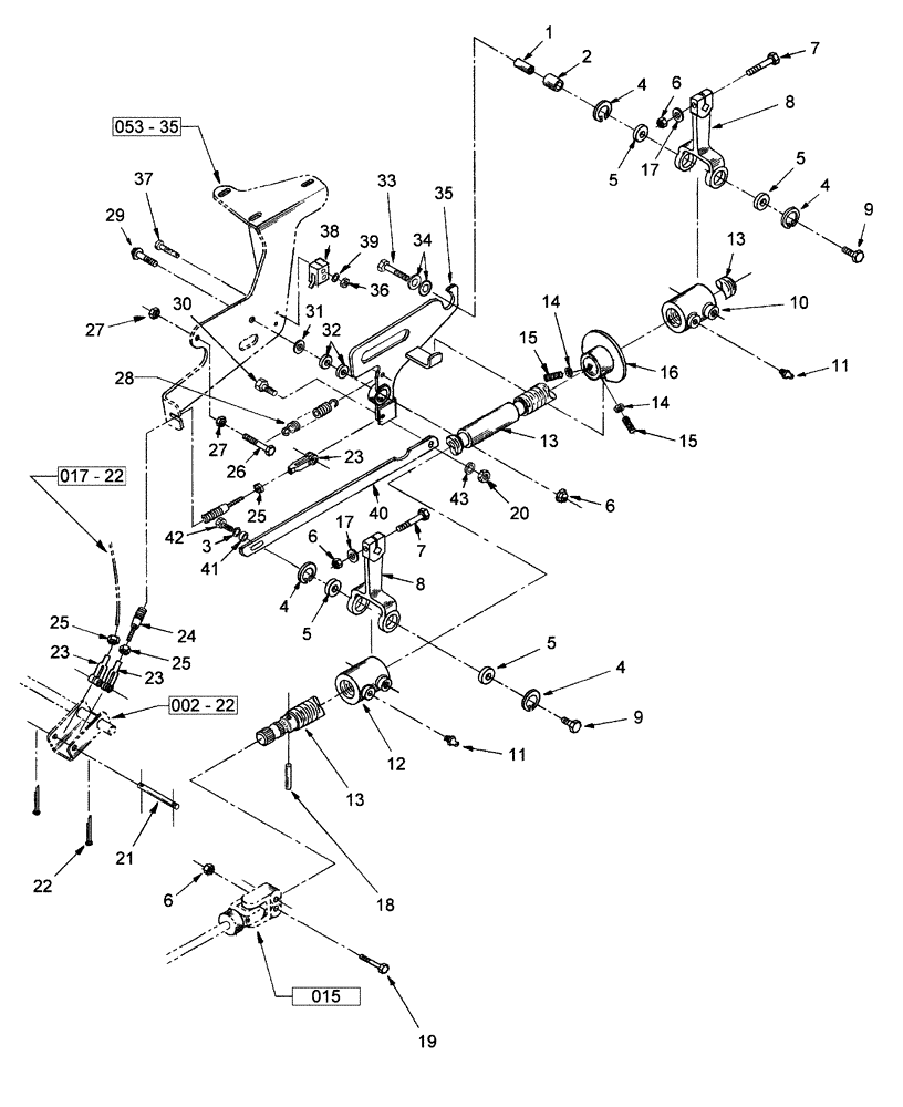 Схема запчастей Case IH WDX1701 - (048) - PUMP PINTLE ARM & LATCH (35) - HYDRAULIC SYSTEMS