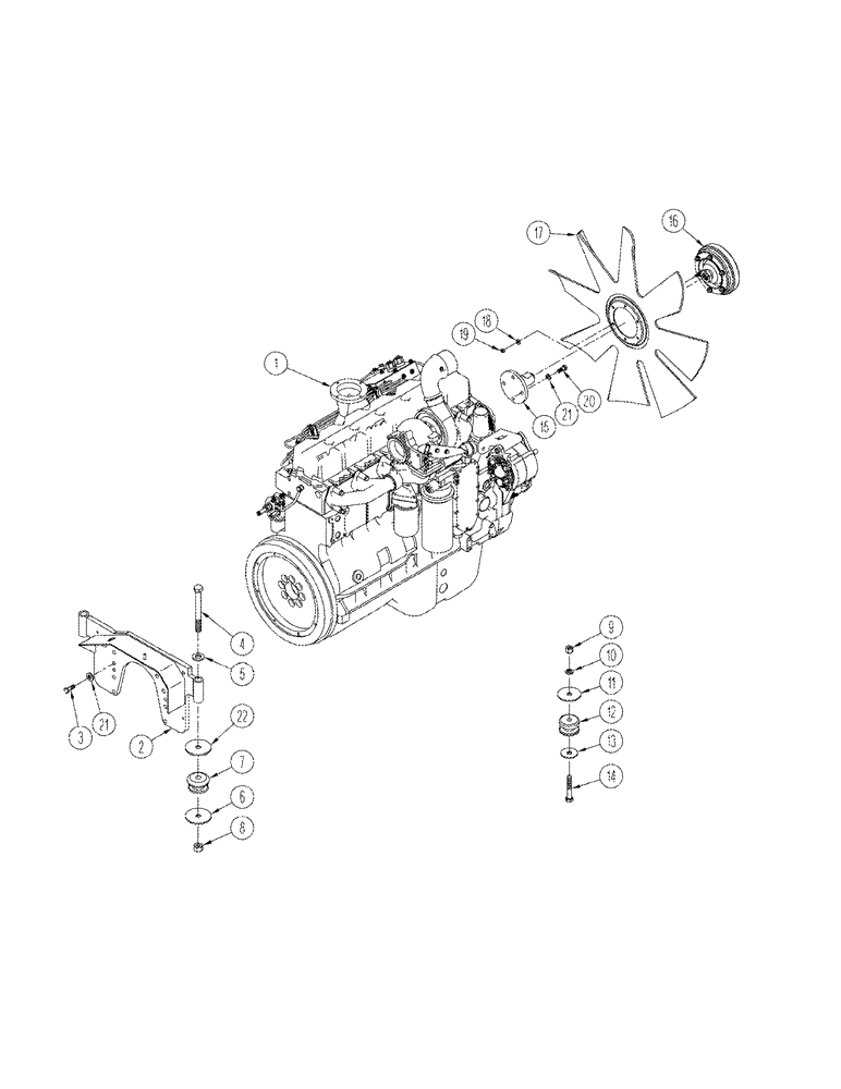 Схема запчастей Case IH STX325 - (02-09) - ENGINE MOUNTING (02) - ENGINE