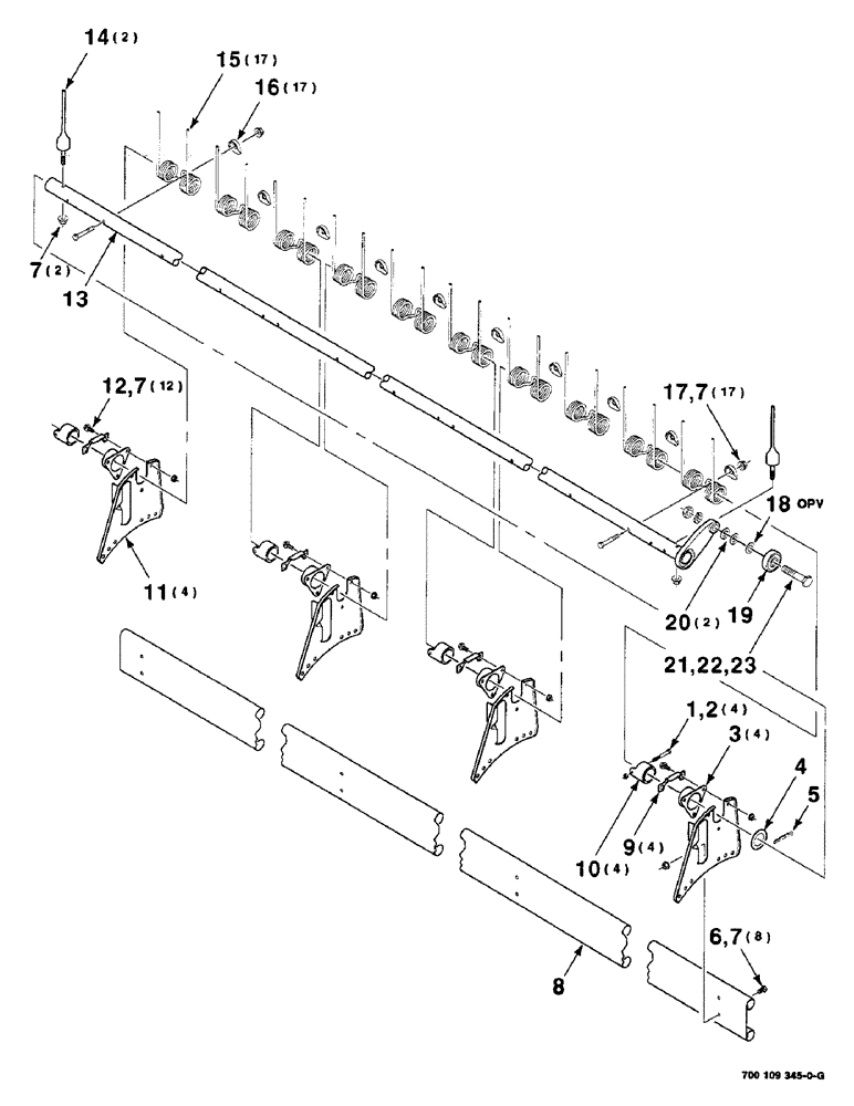 Схема запчастей Case IH 8350 - (6-08) - REEL BAT AND TINE TUBE ASSEMBLY, TINE TUBE ASSEMBLY "B" (09) - CHASSIS
