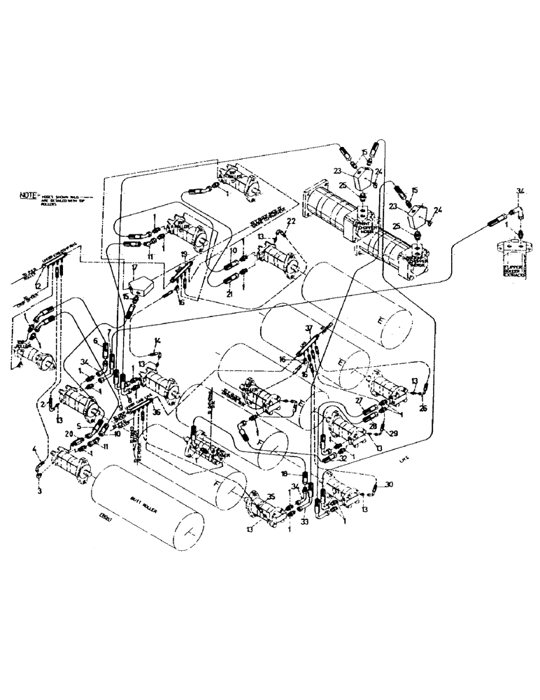 Схема запчастей Case IH 7700 - (B05-35) - HYDRAULICS, CIRCUIT, ROTARY CHOP BOTTOM ROLLERS Hydraulic Components & Circuits