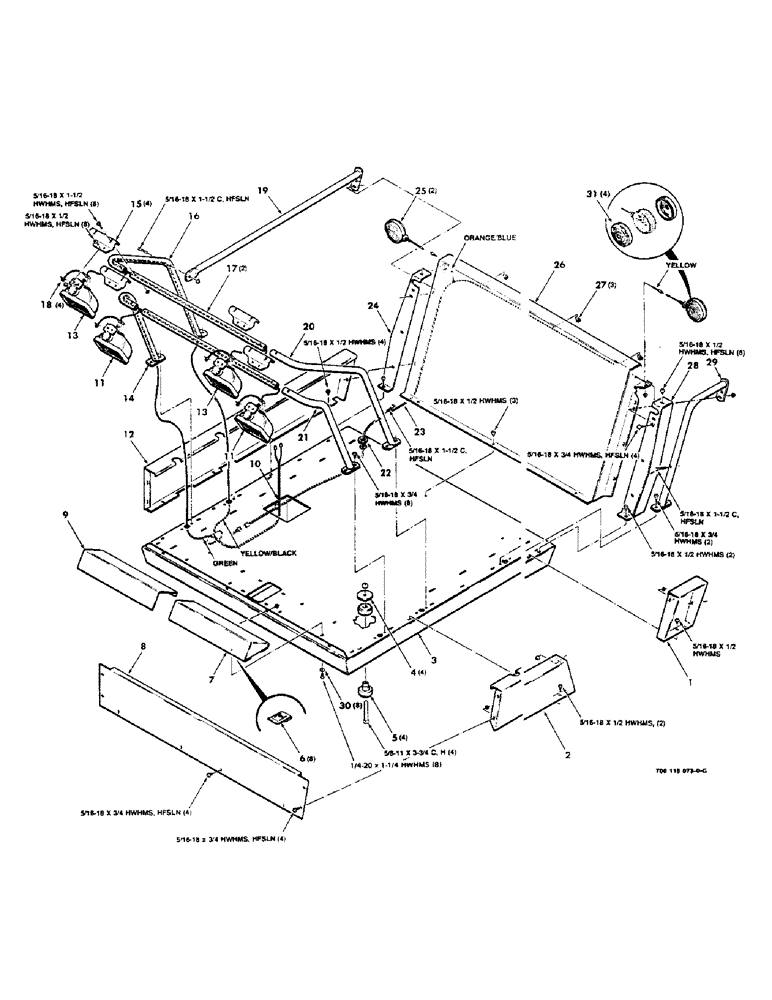 Схема запчастей Case IH 8830 - (7-18) - OPEN PLATFORM ASSEMBLY (09) - CHASSIS