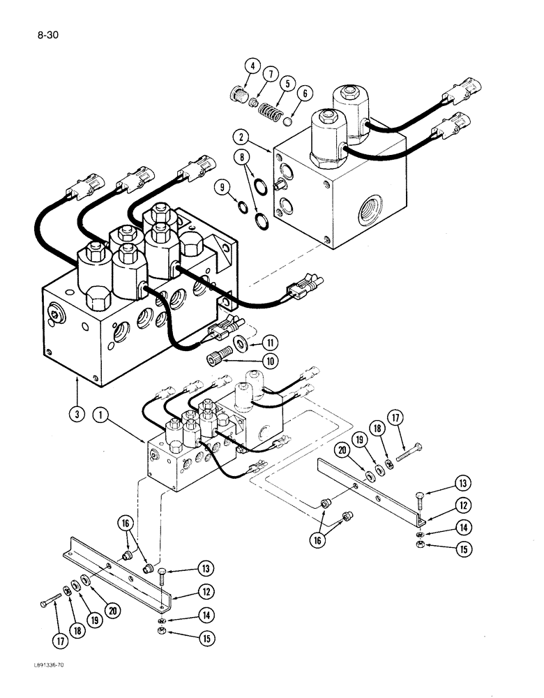 Схема запчастей Case IH 1822 - (8-30) - MANIFOLD VALVE AND MOUNTING (07) - HYDRAULICS
