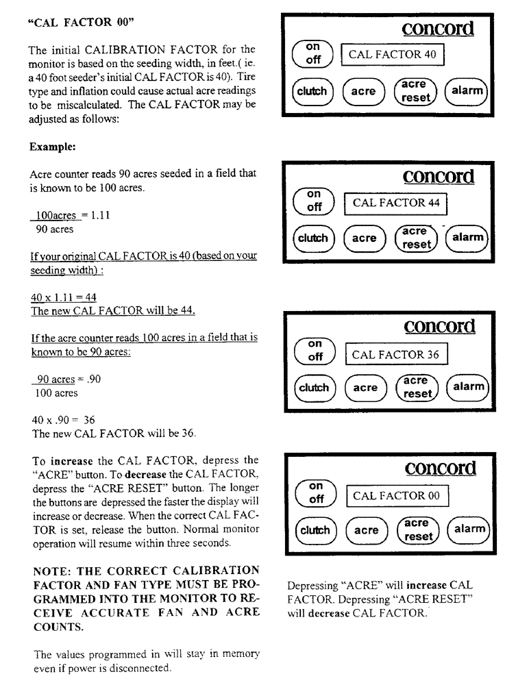 Схема запчастей Case IH 1100 - (C24) - CAL FACTOR 00 