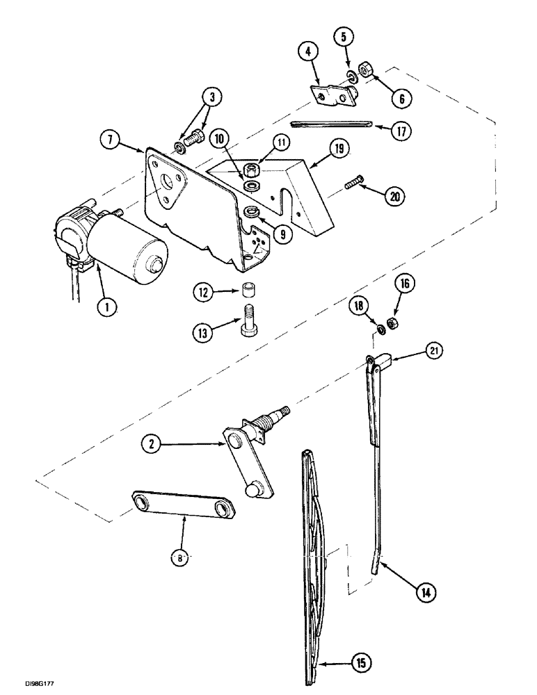 Схема запчастей Case IH 5150 - (4-86) - WINDSCREEN WIPER - FRONT, BOSCH (04) - ELECTRICAL SYSTEMS