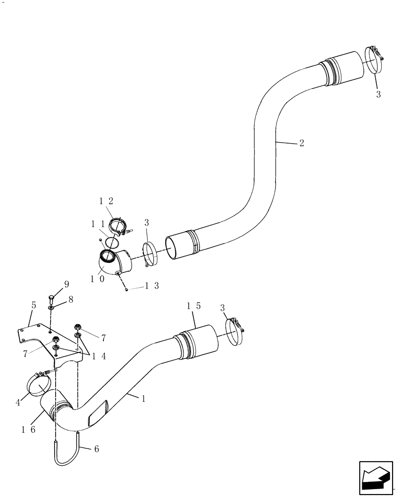 Схема запчастей Case IH 9120 - (10.310.02[03]) - CHARGE AIR CIRCUIT - 9120 (10) - ENGINE